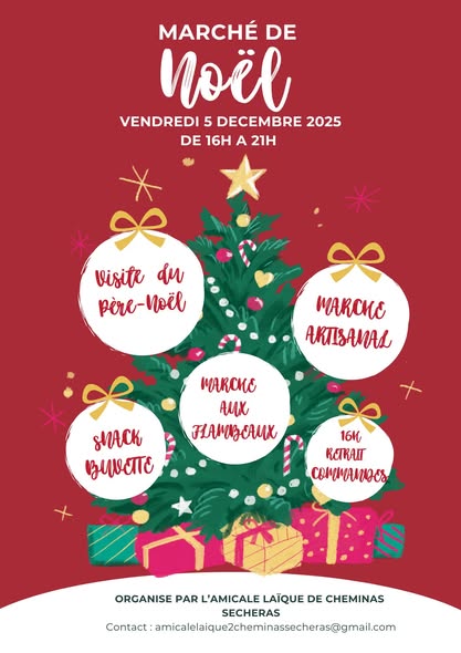 Marché de noël artisanal Ecole Sécheras Cheminas